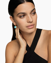 Albion® Drop Earrings in 18K Yellow Gold with Turquoise and Diamonds, 10mm